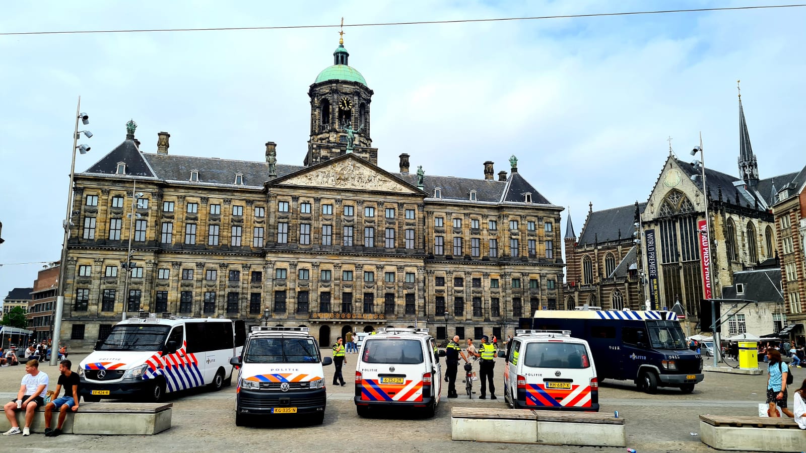 Veel politie aanwezig op de Dam