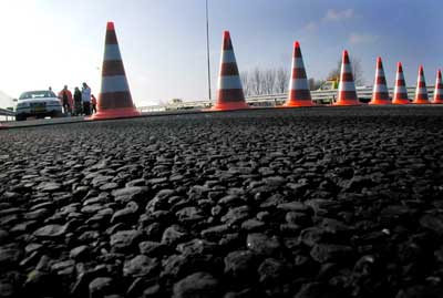 Foto van afgezette snelweg politie ongeval | Archief EHF