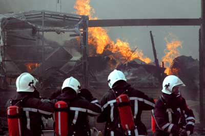 Foto van brandweermannen bij brand | Archief EHF