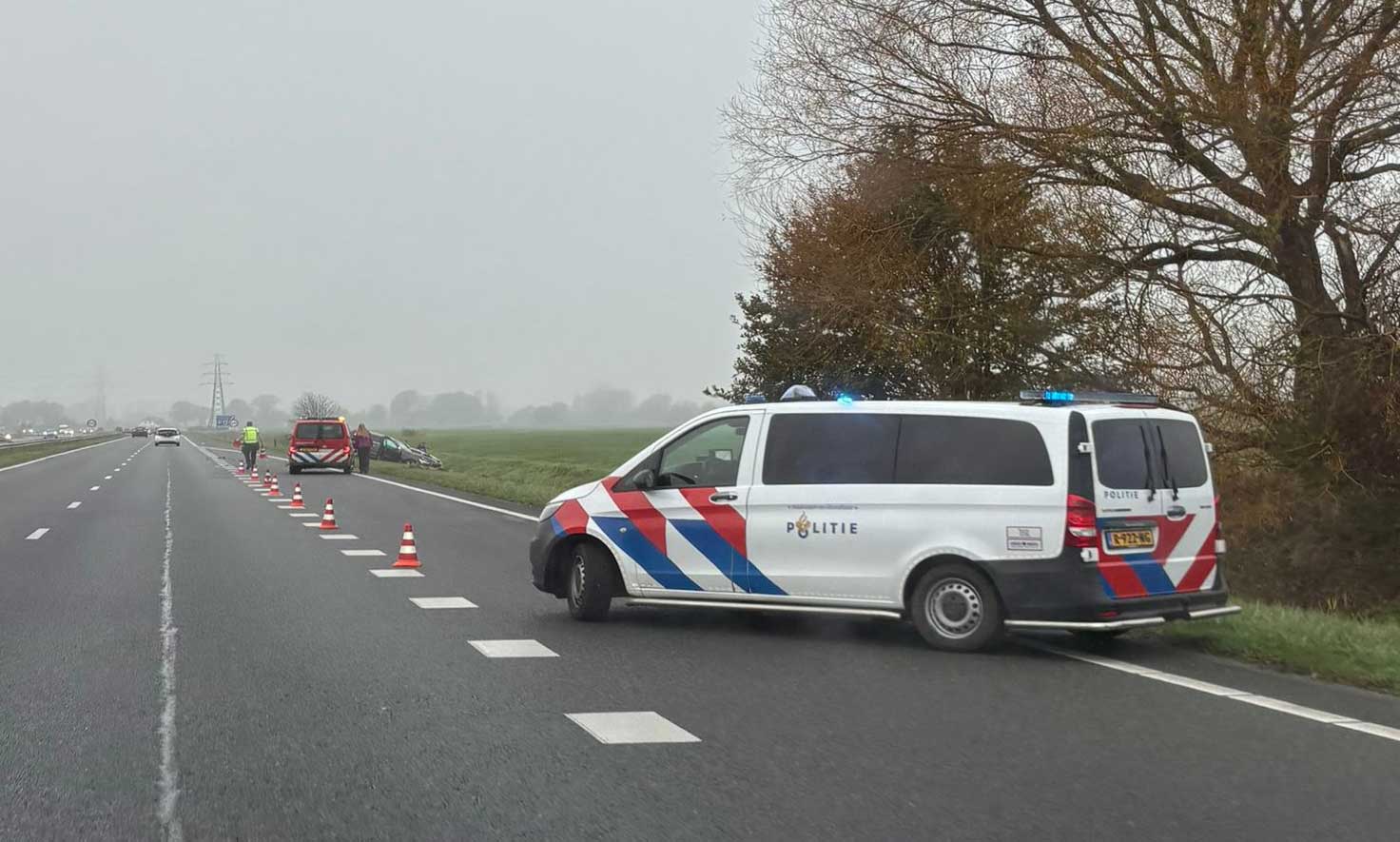 politieauto-snelweg-ongeval-Assen