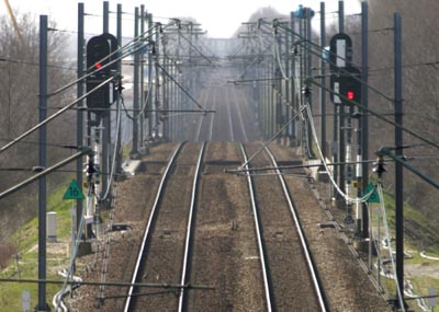 Foto van spoor trein rails perspectief | Archief EHF