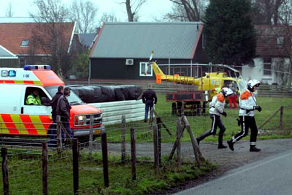 Foto van traumaheli politie motoren | Archief EHF