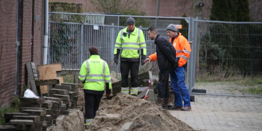 Gaslek bij graafwerkzaamheden