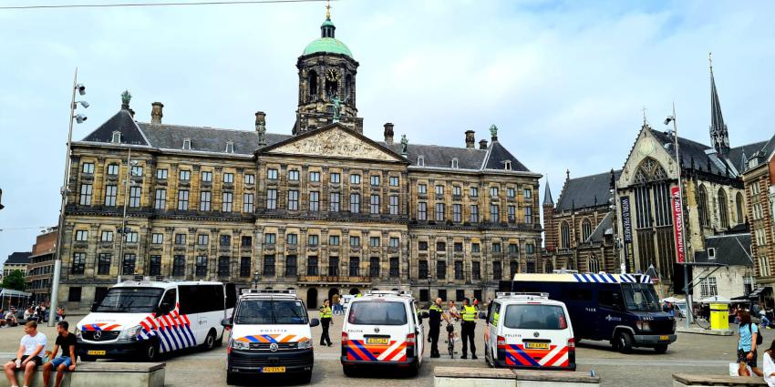 Veel politie aanwezig op de Dam
