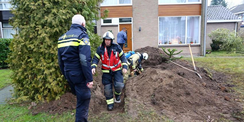 Gaslek bij graafwerkzaamheden in Gieten
