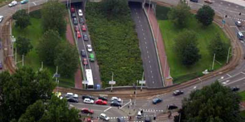 Luchtfoto van verkeer auto's file | Archief EHF