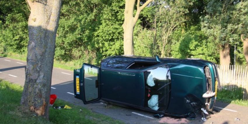 Auto crast tegen boom