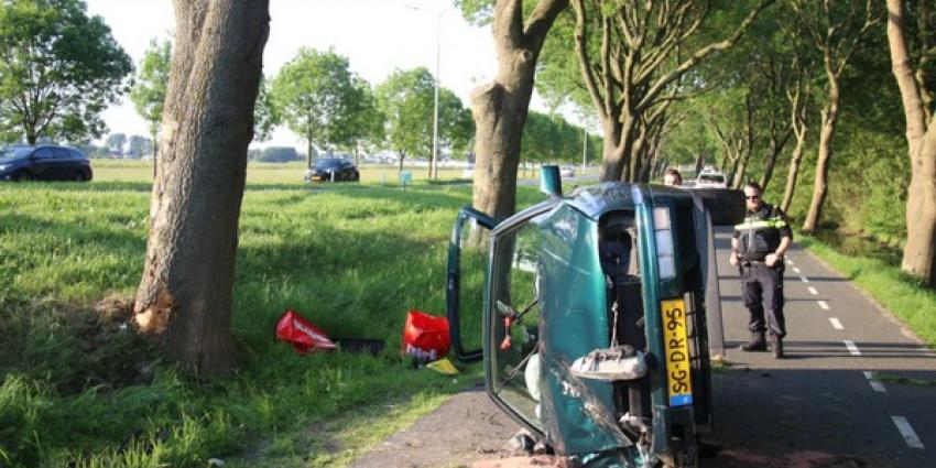 Auto crast tegen boom