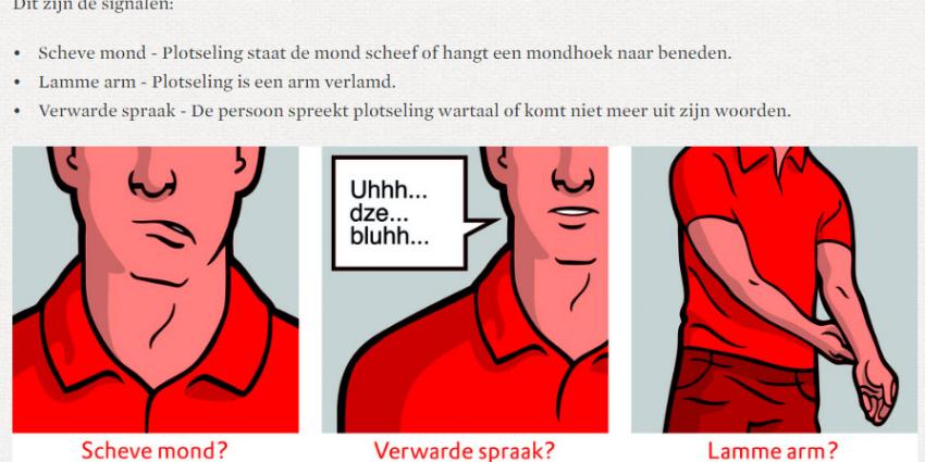 Nederlanders herkennen de signalen van een beroerte onvoldoende