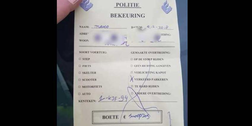 Politie krijgt 'boete' voor fout parkeren en moet 'betalen' in snoepjes
