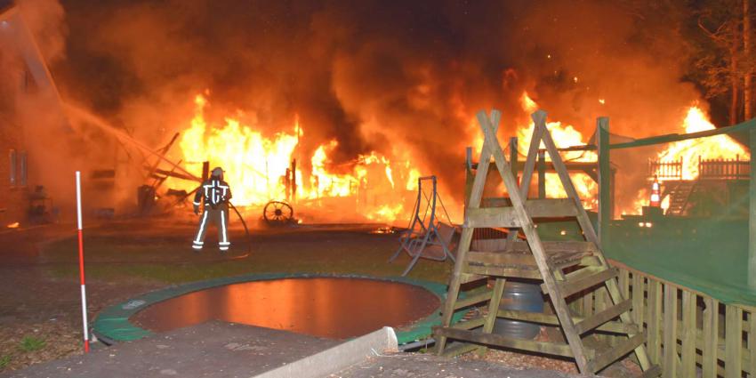 Grote brand in schuur in Zuidwolde