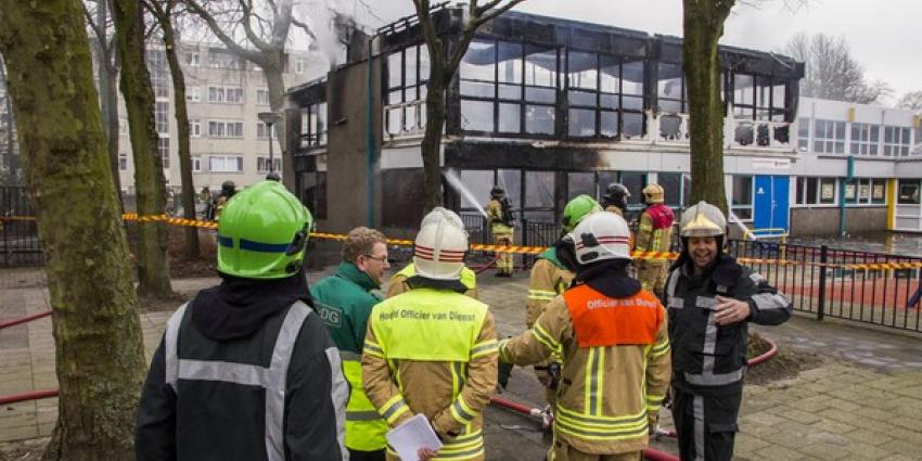 Grote brand verwoest buurthuis Rotterdam