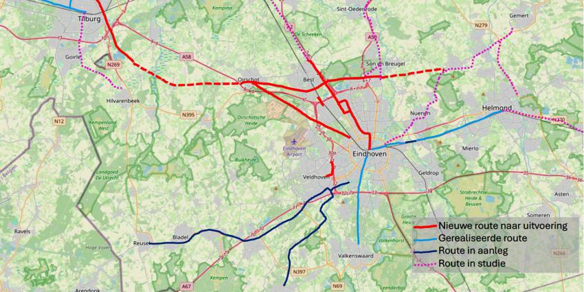 kaart-fietspaden-Eindhoven