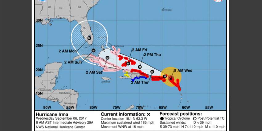 Eerste videobeelden schade door orkaan Irma 