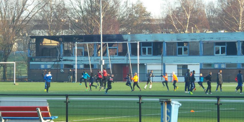 Grote brand in voetbalkantine FC Amsterdam