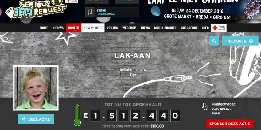 Lakactie van Tijn haalt al meer dan 2 miljoen euro binnen voor Serious Request