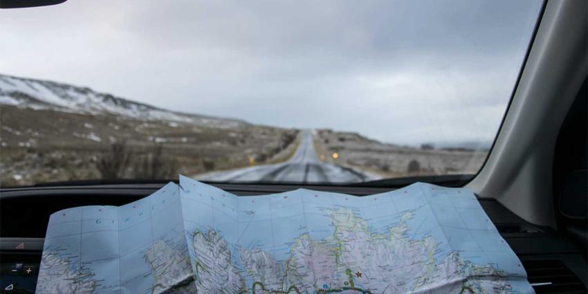 landkaart-auto-roadtrip-vakantie