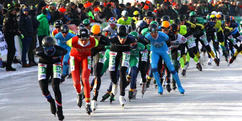 Eerste marathon op natuurijs in Noordlaren gereden