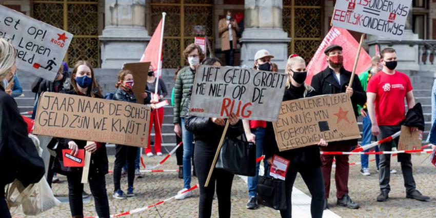 protest-studenten-leenstelsel-Groningen