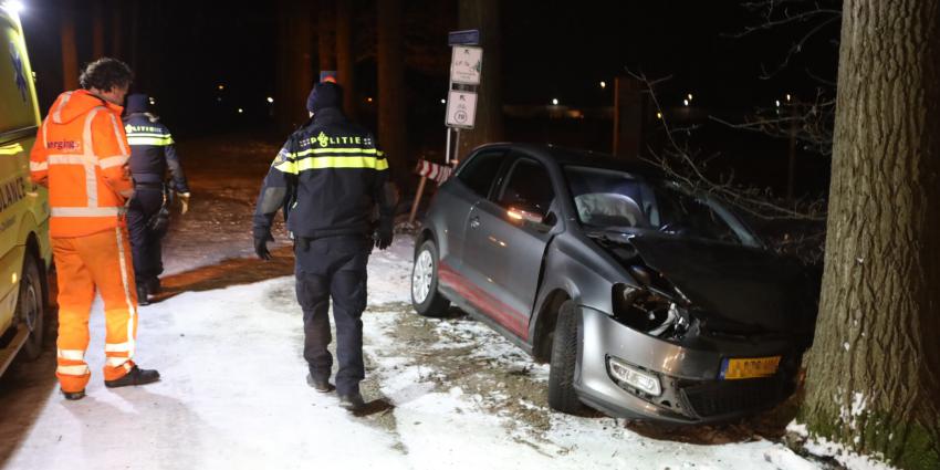 Auto tegen boom