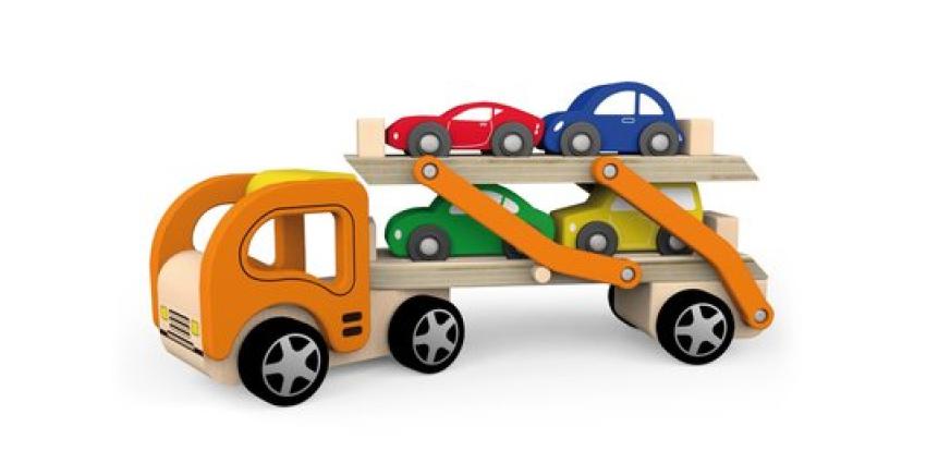Speelgoed autotransporteur VIGA terug