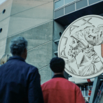 Klassieke logo Ajax op Johan Cruijff Arena