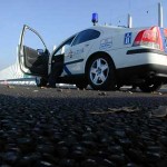 Foto van politieauto op vluchtstrook snelweg | Archief EHF