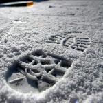 voetspoor in de sneeuw