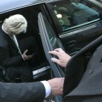 Foto van Geert Wilders in auto met beveiligers | Archief EHF