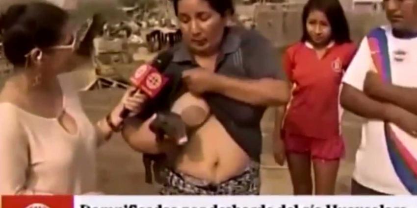 Vrouw geeft biggetje de borst op live-tv