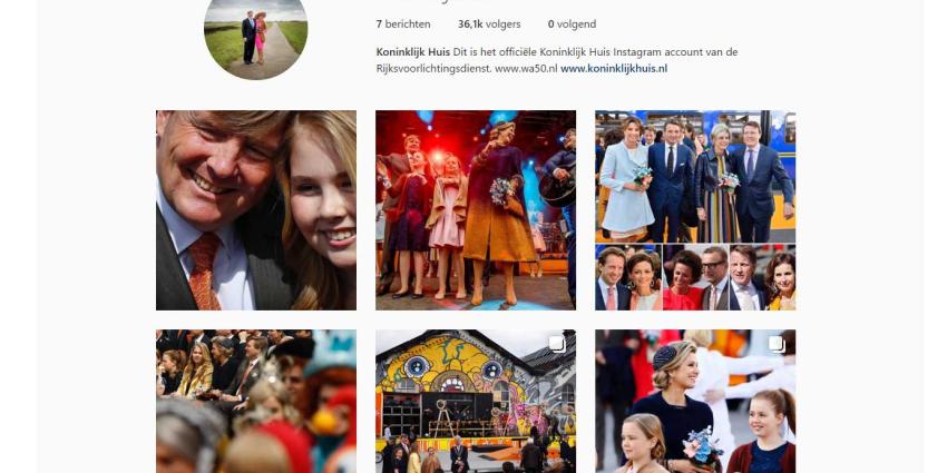 Koninklijk Huis nu ook op Instagram te volgen