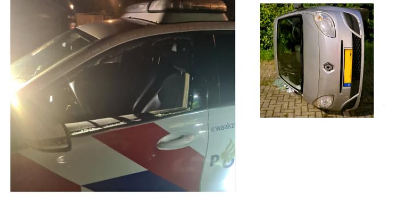 Vernielde politieauto