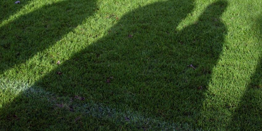 Dronken man rijdt voetbalveld op