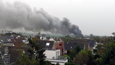 Grote brand in schuur Leischendam 