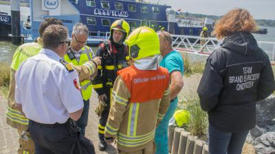 Groot alarm voor rook op schip