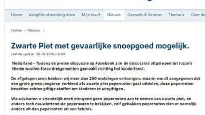 Hoax over zwarte piet met gevaarlijk snoepgoed