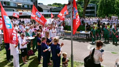 Ziekenhuispersoneel in actie