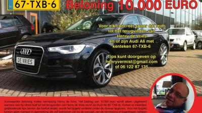 Familie Henry de Vries looft 10.000 euro beloning uit