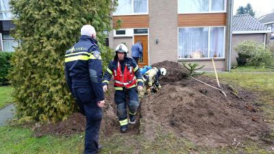 Gaslek bij graafwerkzaamheden in Gieten