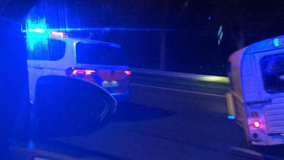 Gestolen auto geramd door politieauto op A2