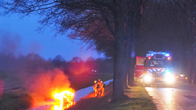 Auto in brand na ongeval