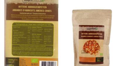 Veiligheidswaarschuwing bittere Abrikozenpitten van het merk Superfoodz