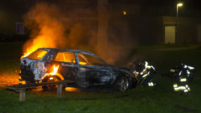 Auto in vlammen op in 's-Hertogenbosch