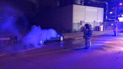 Autobrand op industrieterrein Schiedam 