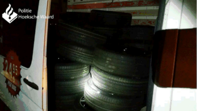 Bandendieven stranden met lege tank