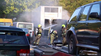 Brand in landing van bestelbus