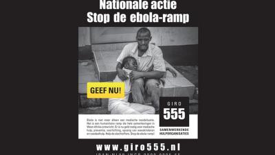 Tussenstand Ebola-actie staat op ruim 2,5 miljoen euro