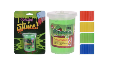 veiligheidswaarschuwing slijm in potje, 4 kleuren Free & Easy