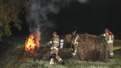 Nachtelijke hooibrand voor brandweer Schiedam