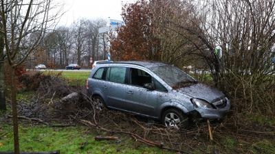 Auto zorgt voor ravage in tuin woonhuis